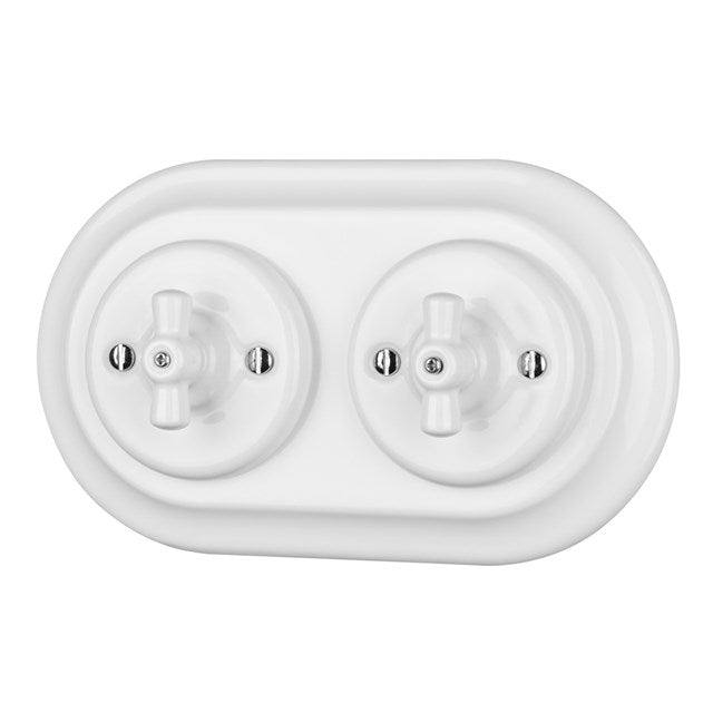 Vintage style flush mounted porcelain rotary switch