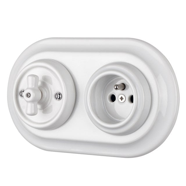 Retro style flush mounted ceramic rotary switch