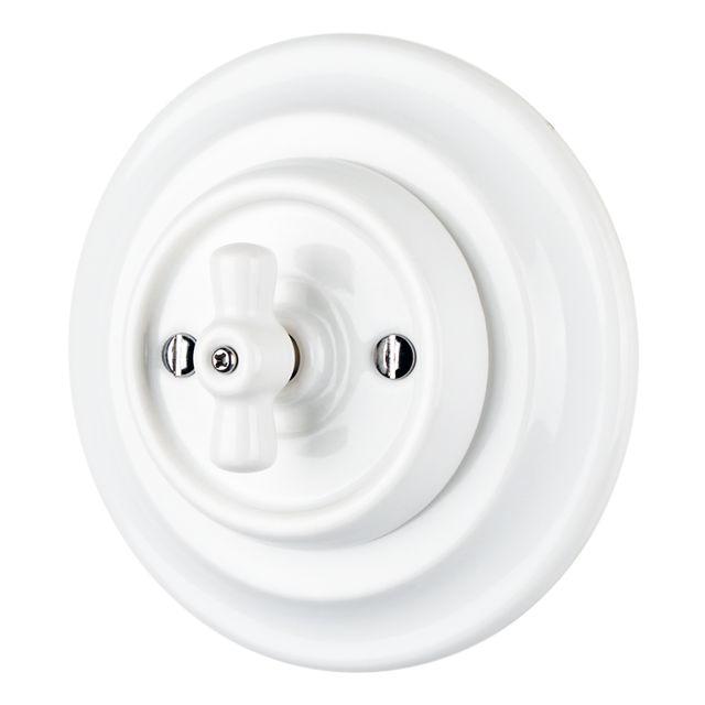 Retro style flush mounted ceramic rotary switch