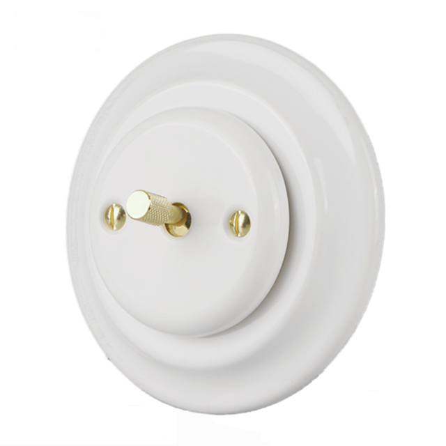1 Gang Flush-Mounted Retro Toggle Switch with Metal Knob