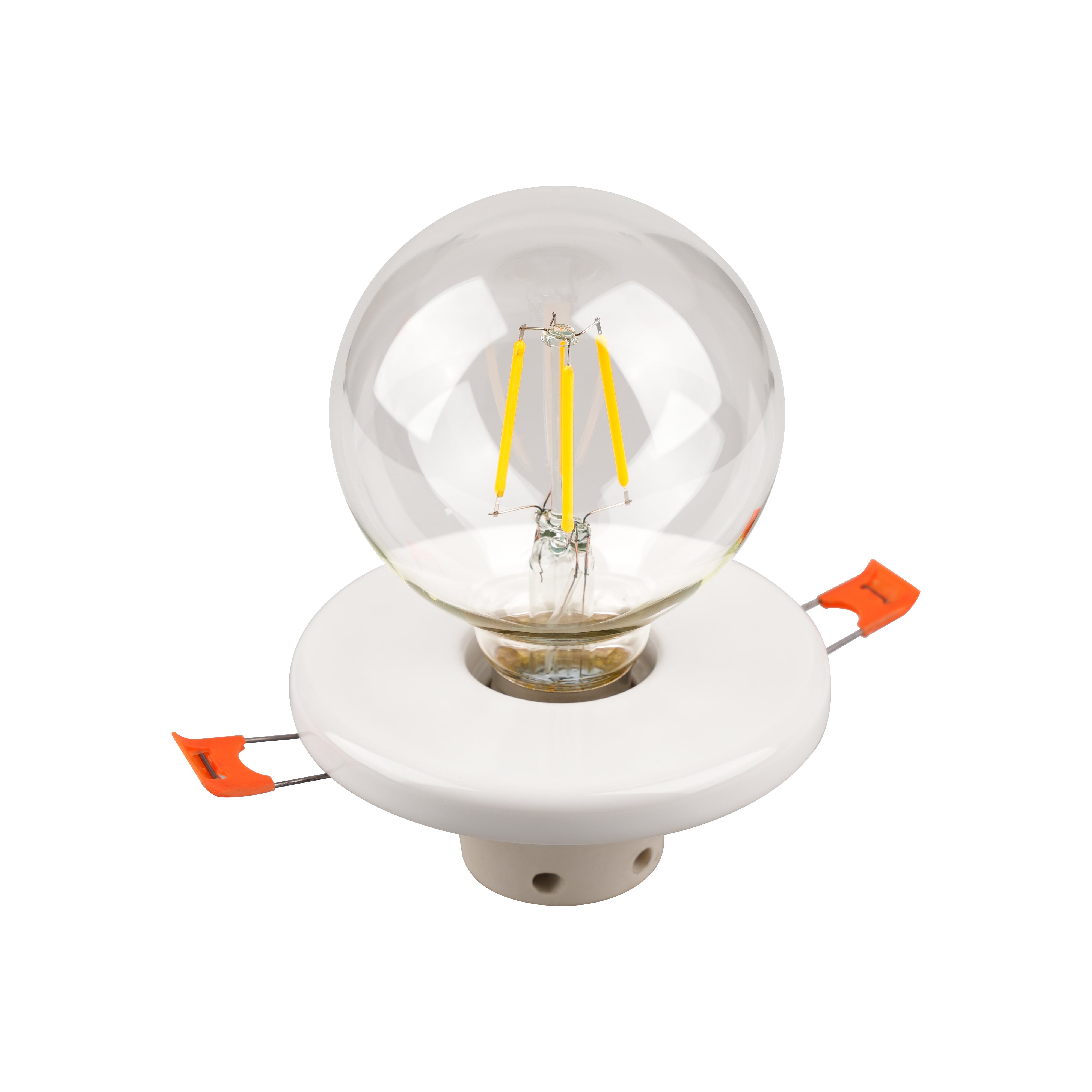 Ceramic E27 Flush Mounted 250V 4A Lamp Holder