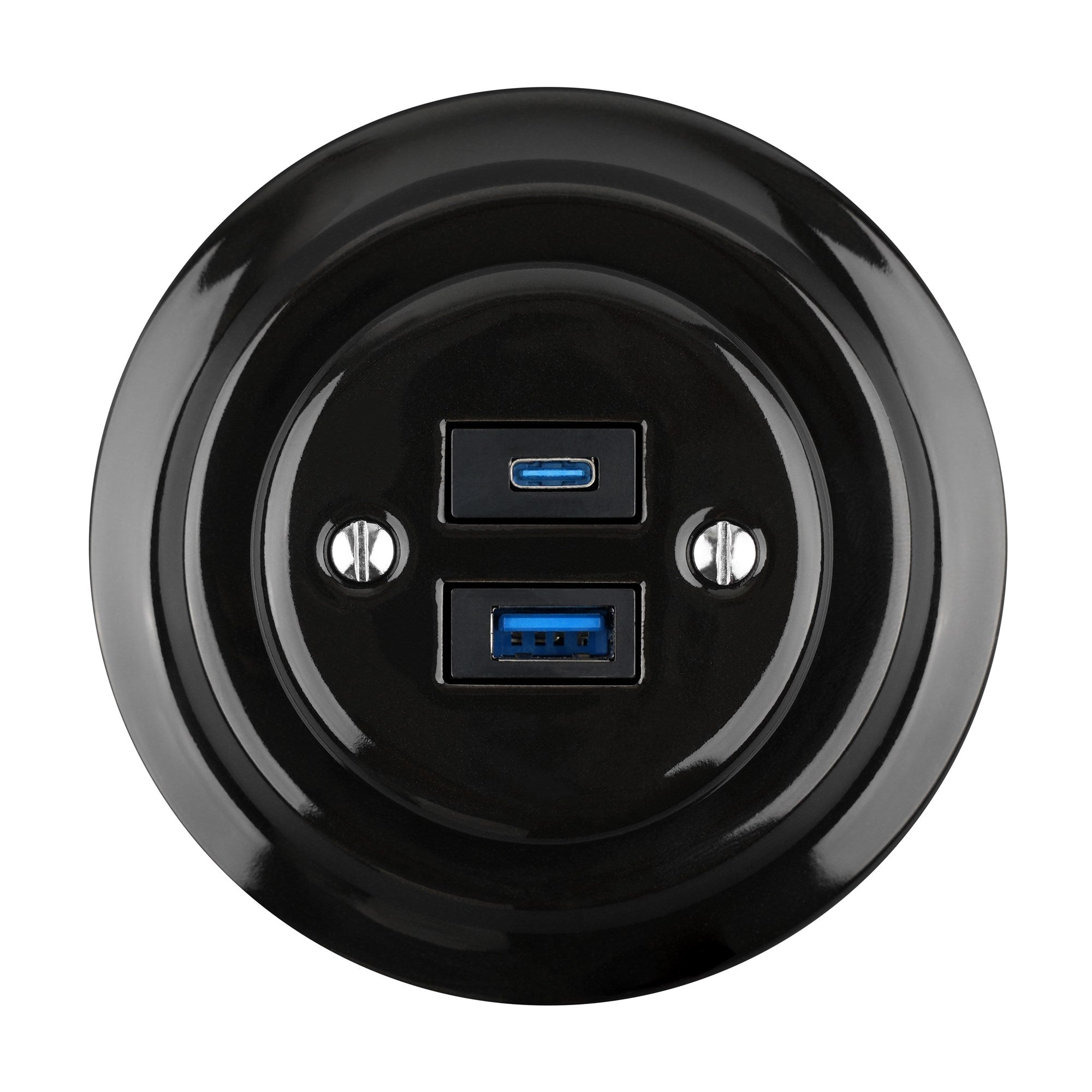 Ceramic USB-A+USB-C 20W 5V-4A Flush Mounted Charging Socket