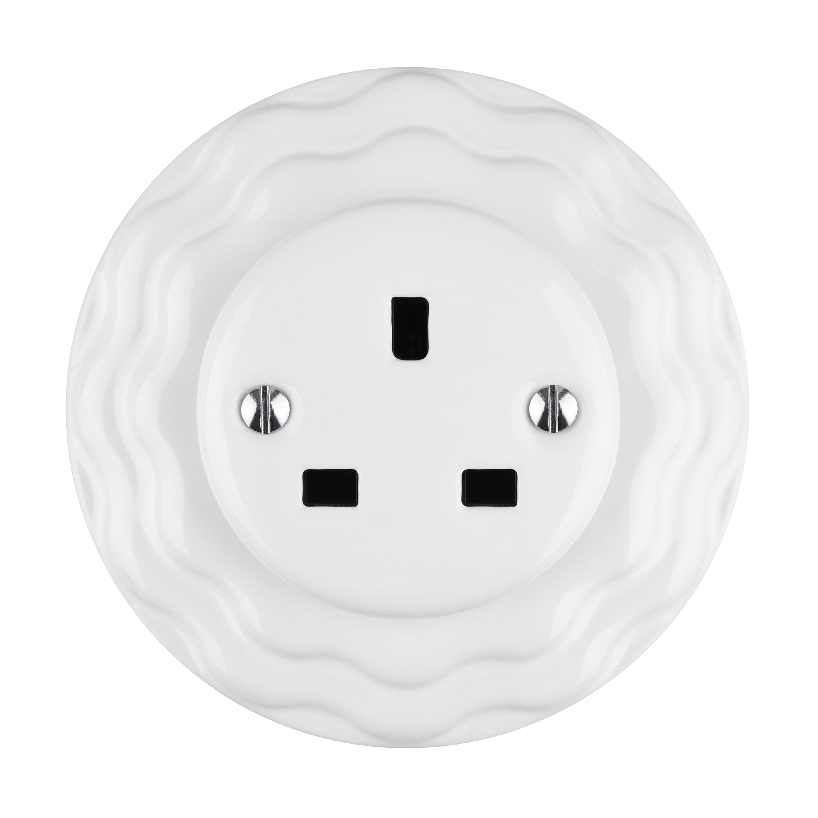 Stylish Retro Ceramic UK Standard Flush Mounted Wall Socket