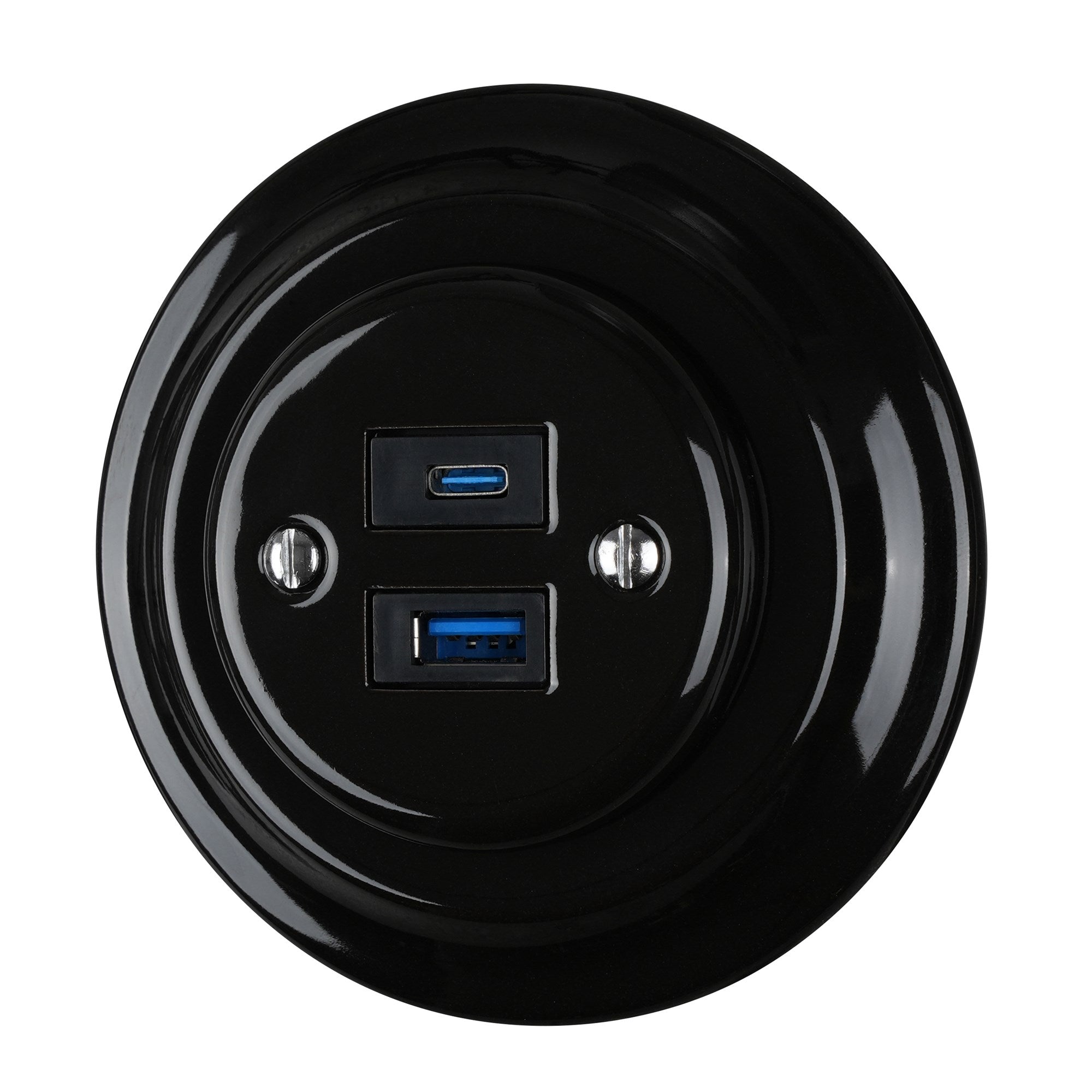 Ceramic USB-A+USB-C 20W 5V-4A Flush Mounted Charging Socket