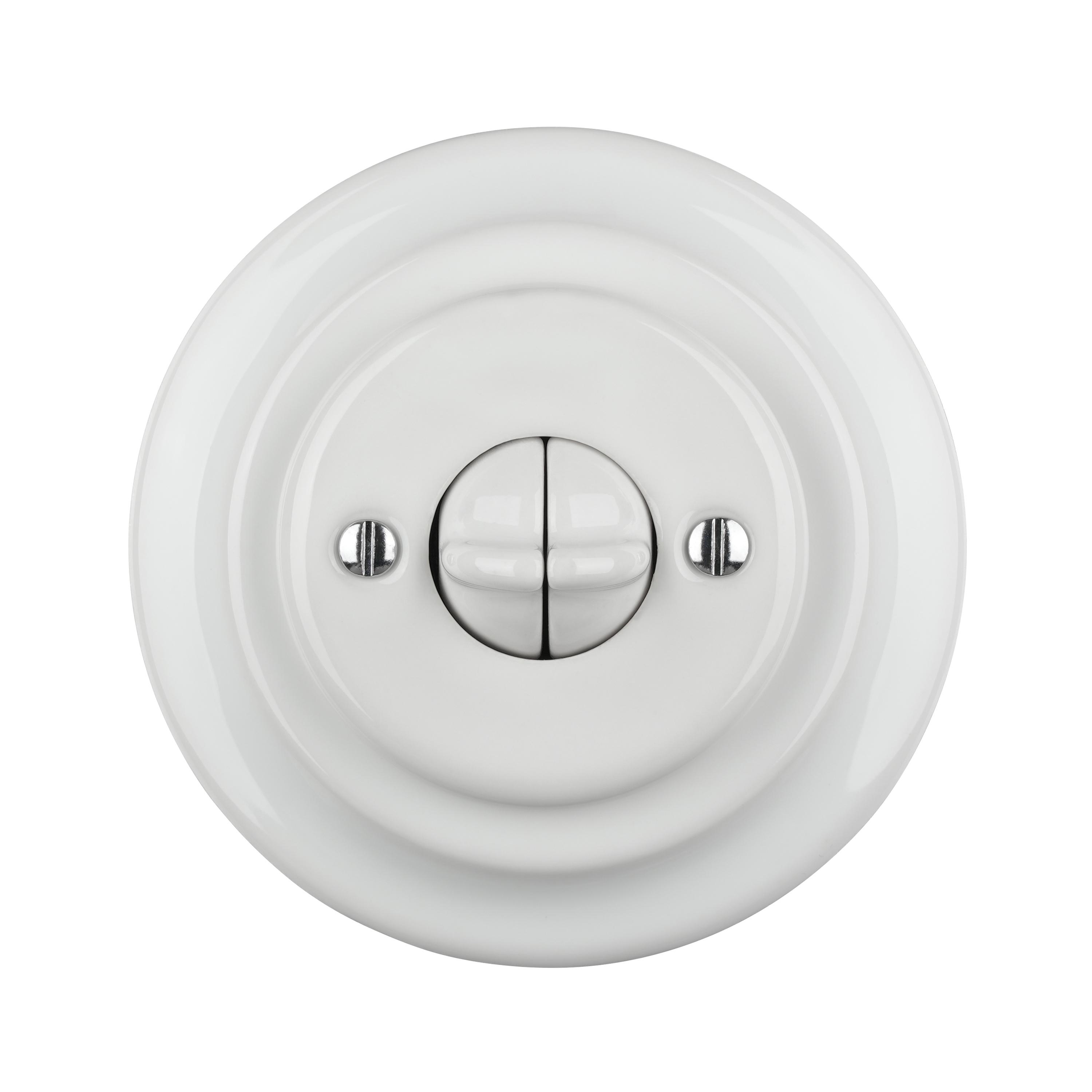 New Arrival 2 Gang Vintage Ceramic Round Toggle Electric Switch