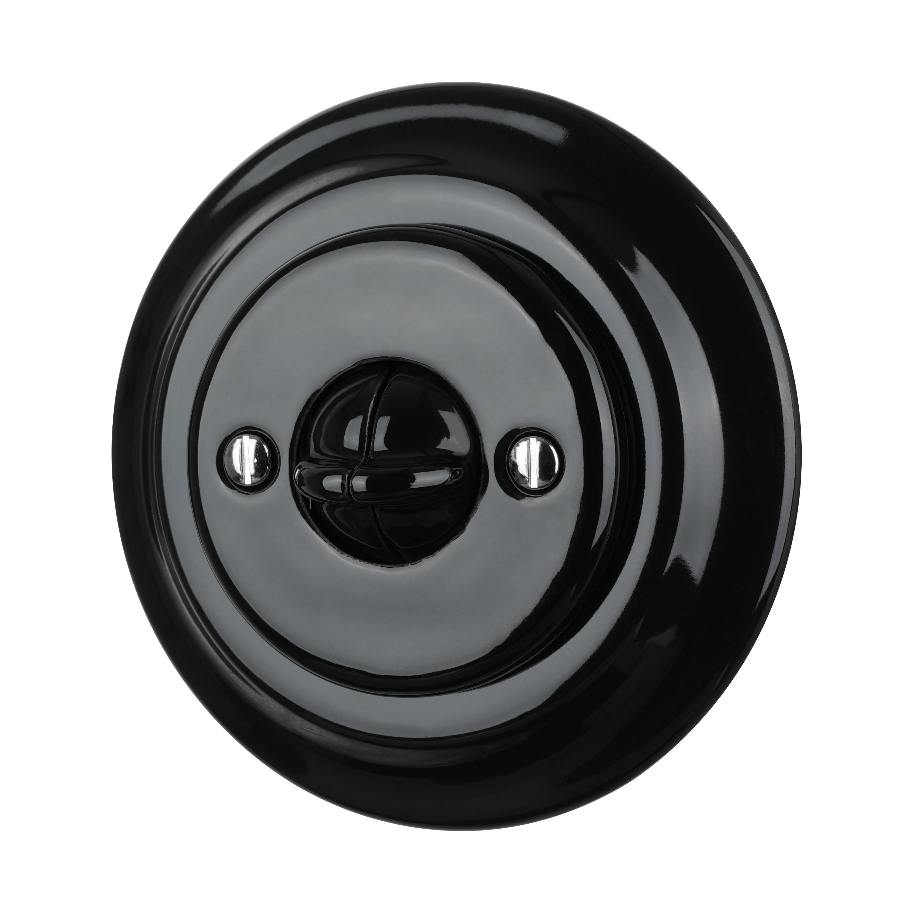 New Arrival 2 Gang Vintage Ceramic Round Toggle Electric Switch