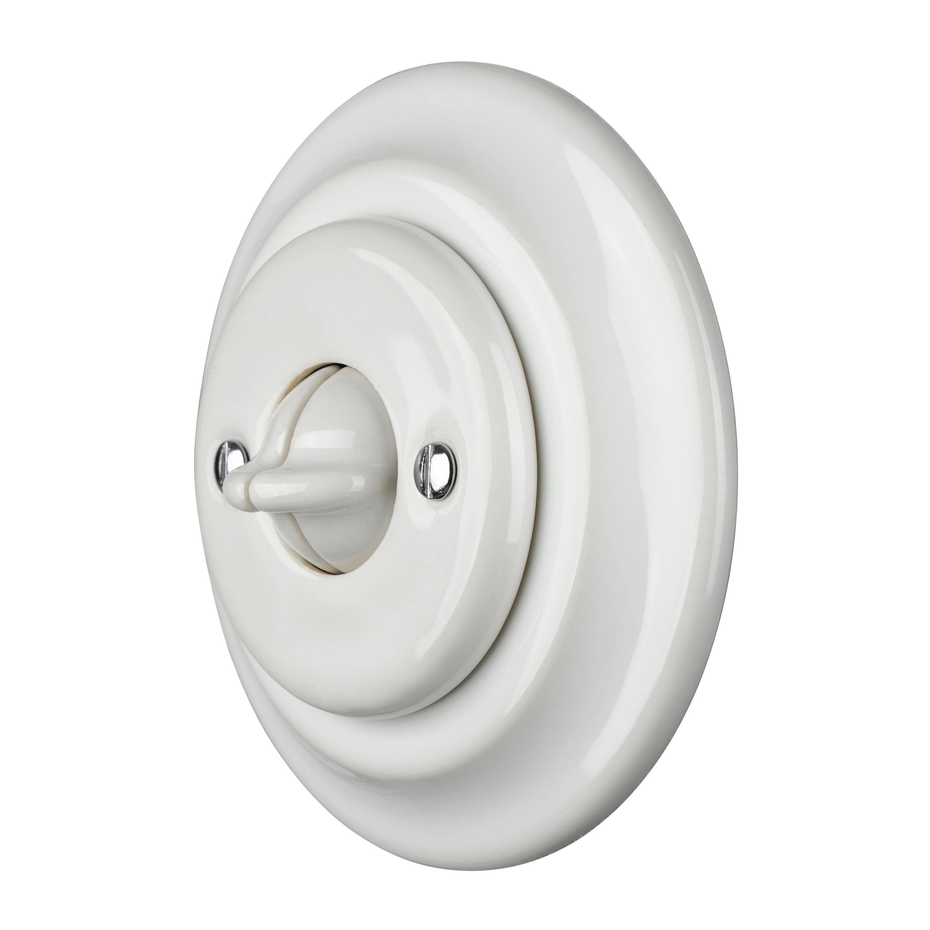 New Arrival 2 Gang Vintage Ceramic Round Toggle Electric Switch