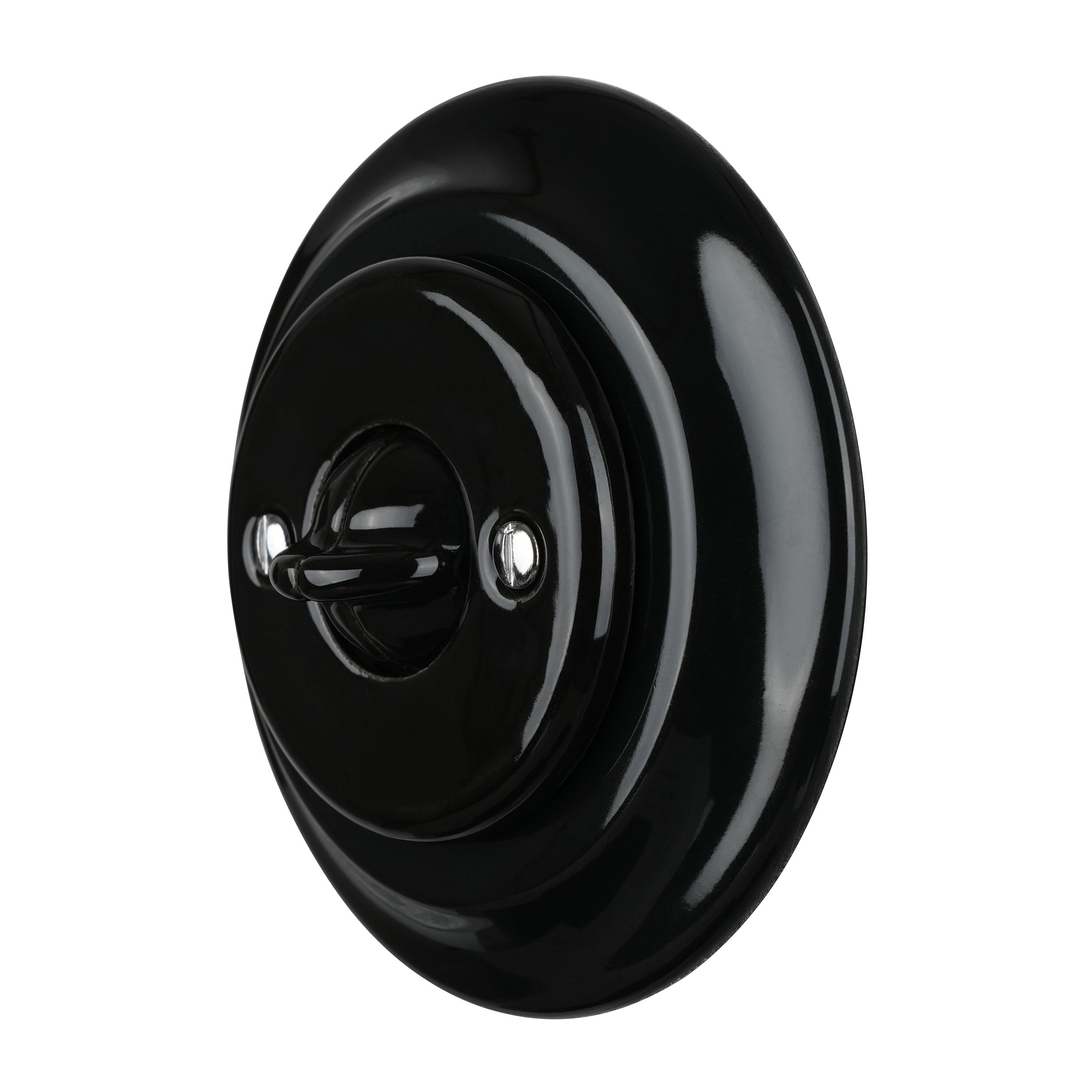 New Arrival 2 Gang Vintage Ceramic Round Toggle Electric Switch