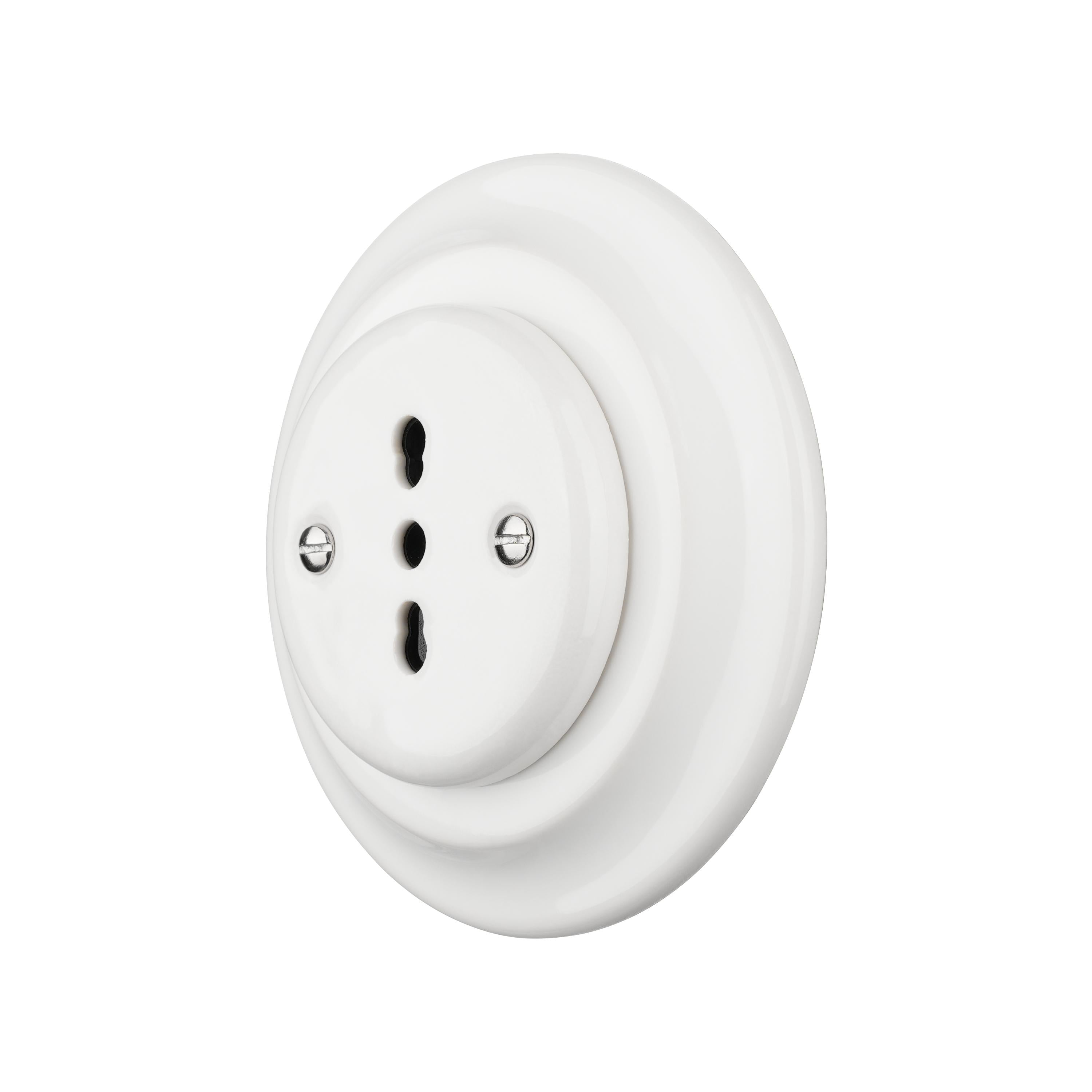 Tondo Ceramico – IMQ-Certified Italian Flush-Mount Socket: Circular Design, 10A/16A