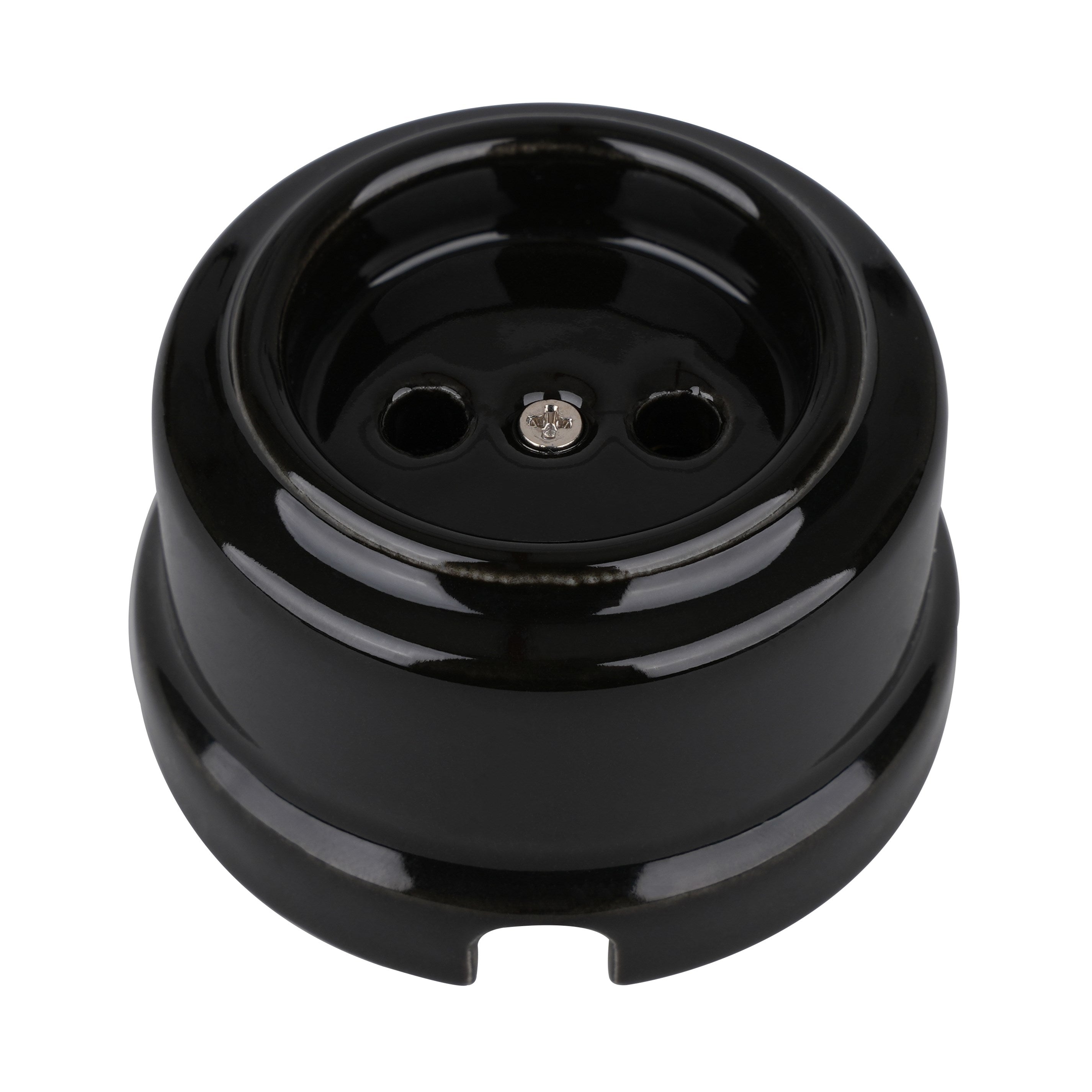 Retro Ceramic European Non-Grounded Wall Socket without Childproof