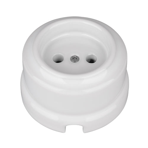 Retro Ceramic European Non-Grounded Wall Socket without Childproof