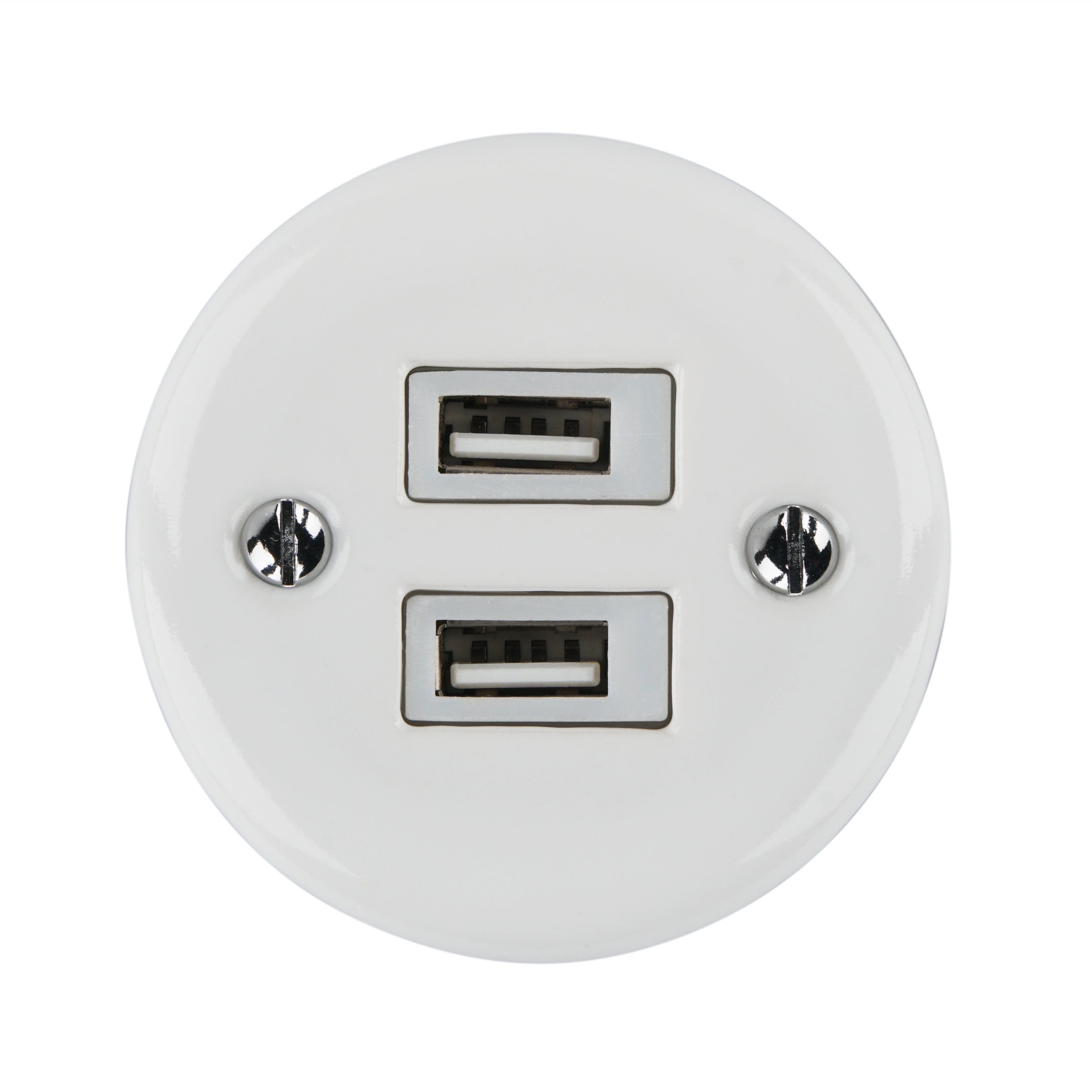 Power Vintage Ceramic Wall Mounting Double USB Socket