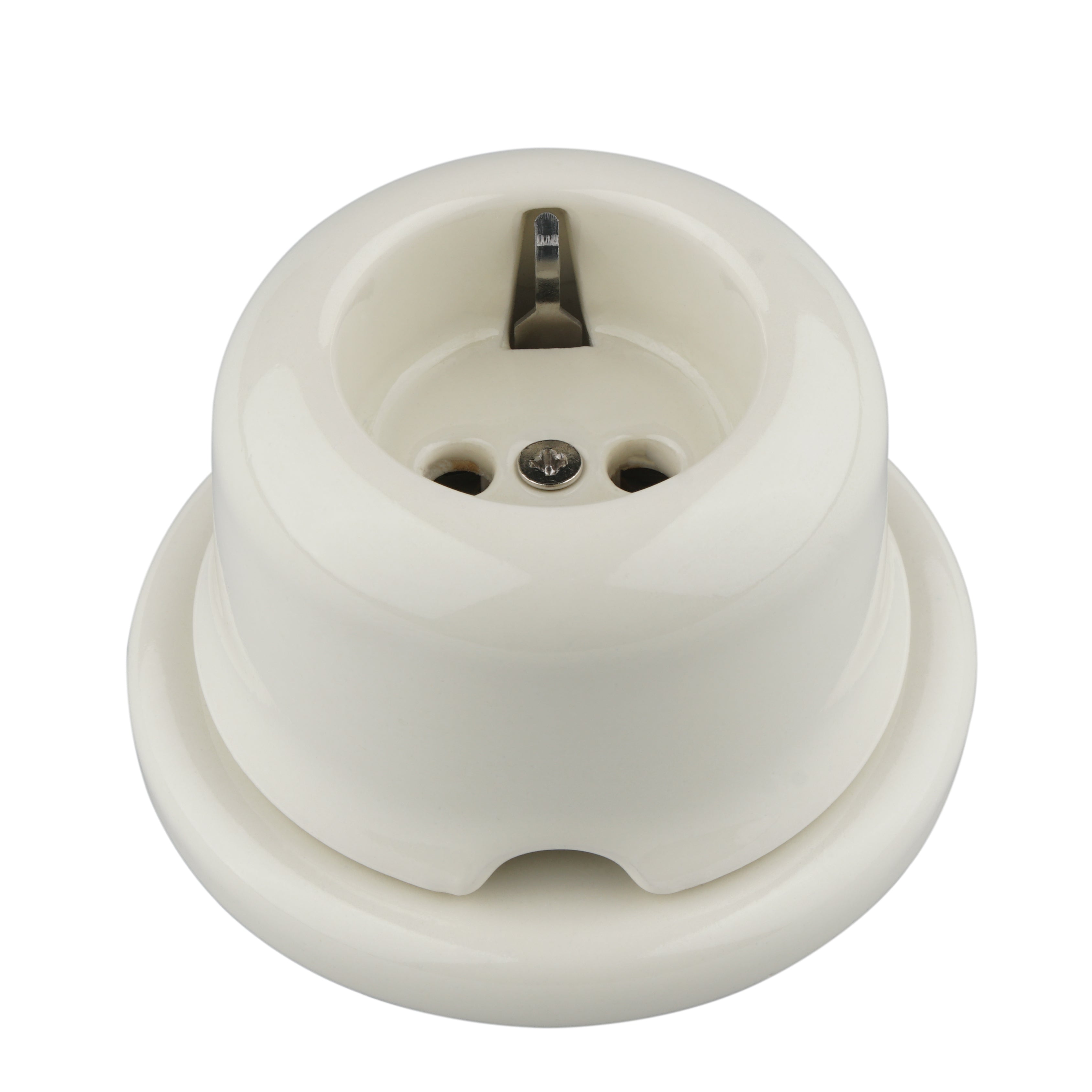 Vintage Surface Mounted D73MM Porcelain German Schuko Wall Socket