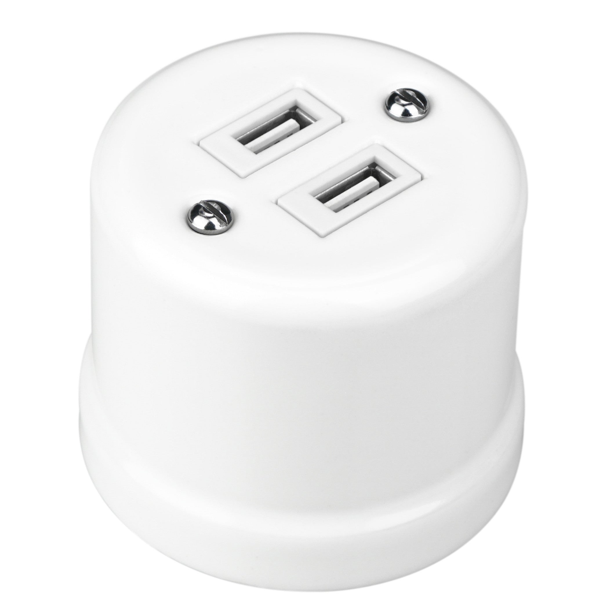 Power Vintage Ceramic Wall Mounting Double USB Socket