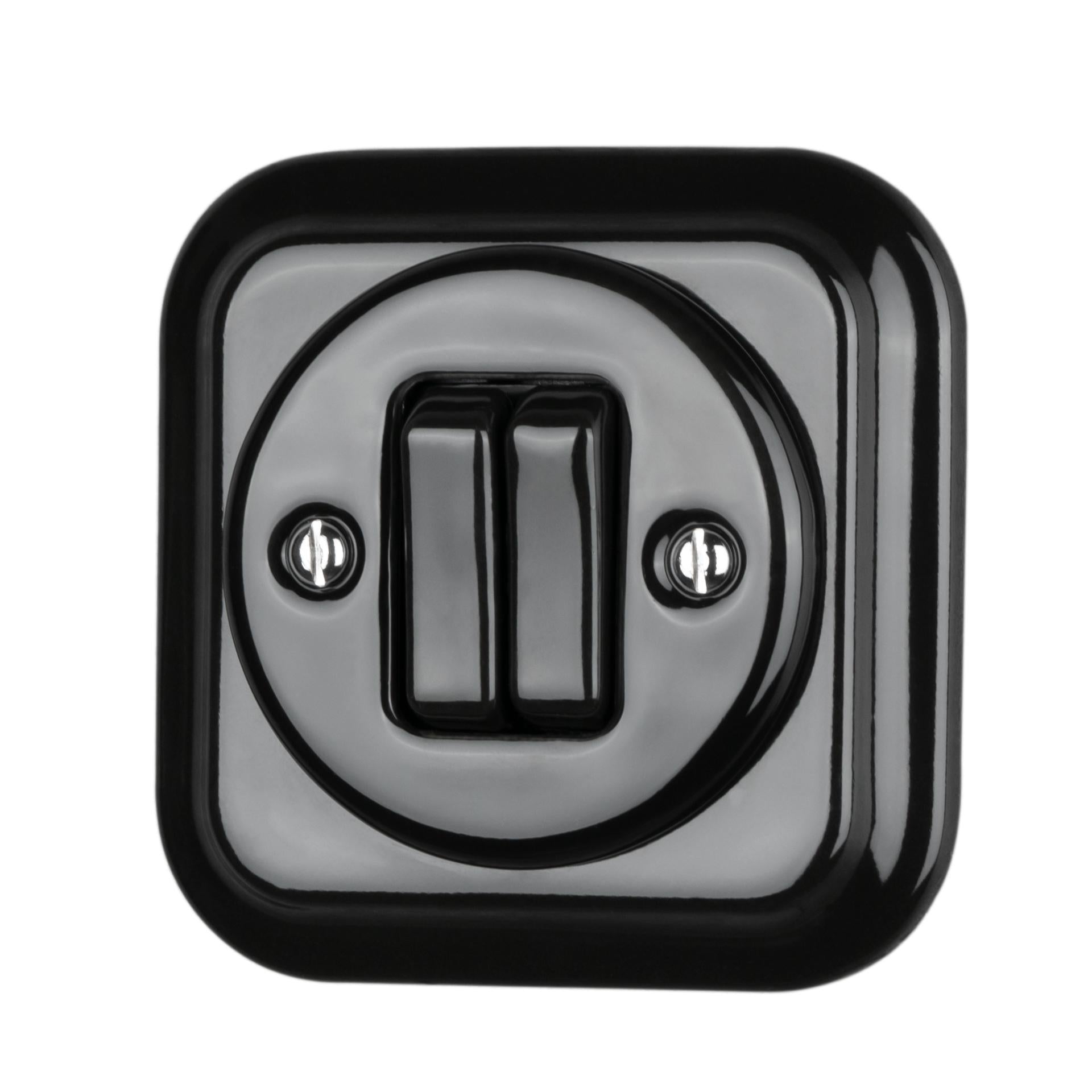 Retro Comfortable Flush Mounted Ceramic Square Button Vintage Switch