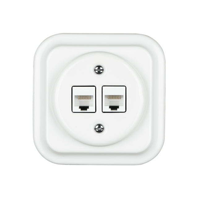 Universal Ceramic Data RJ45 Network Telephone Wall Socket