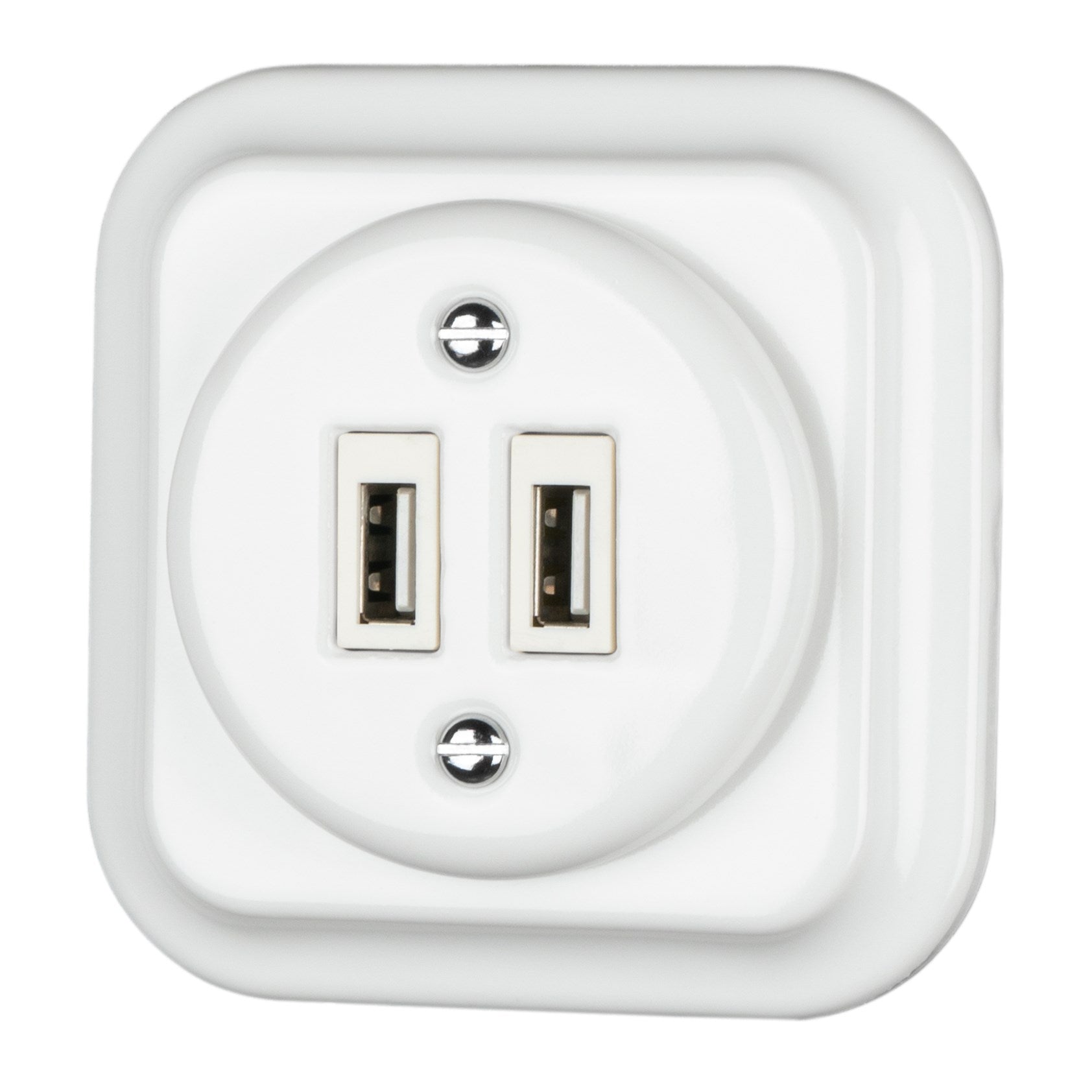 Porcelain Square 20W 5V-4A USB-A+USB-C Charging Socket