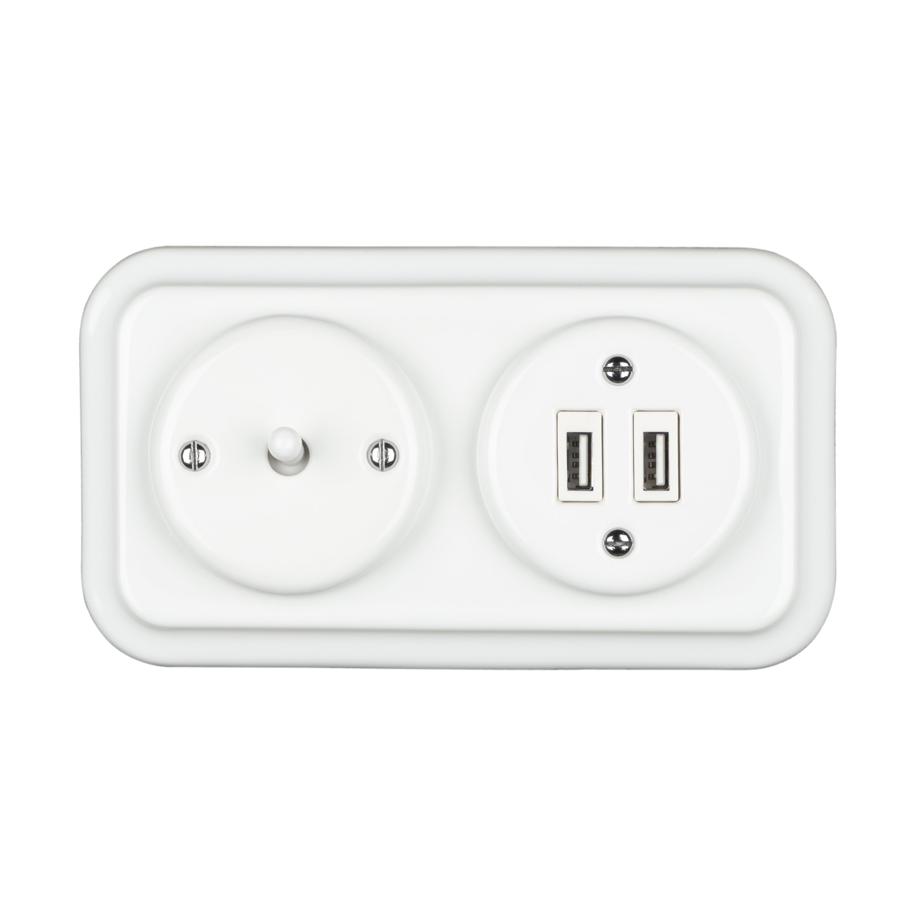 Square Flush Mounted Porcelain Retro Handle Selecting Toggle Switch
