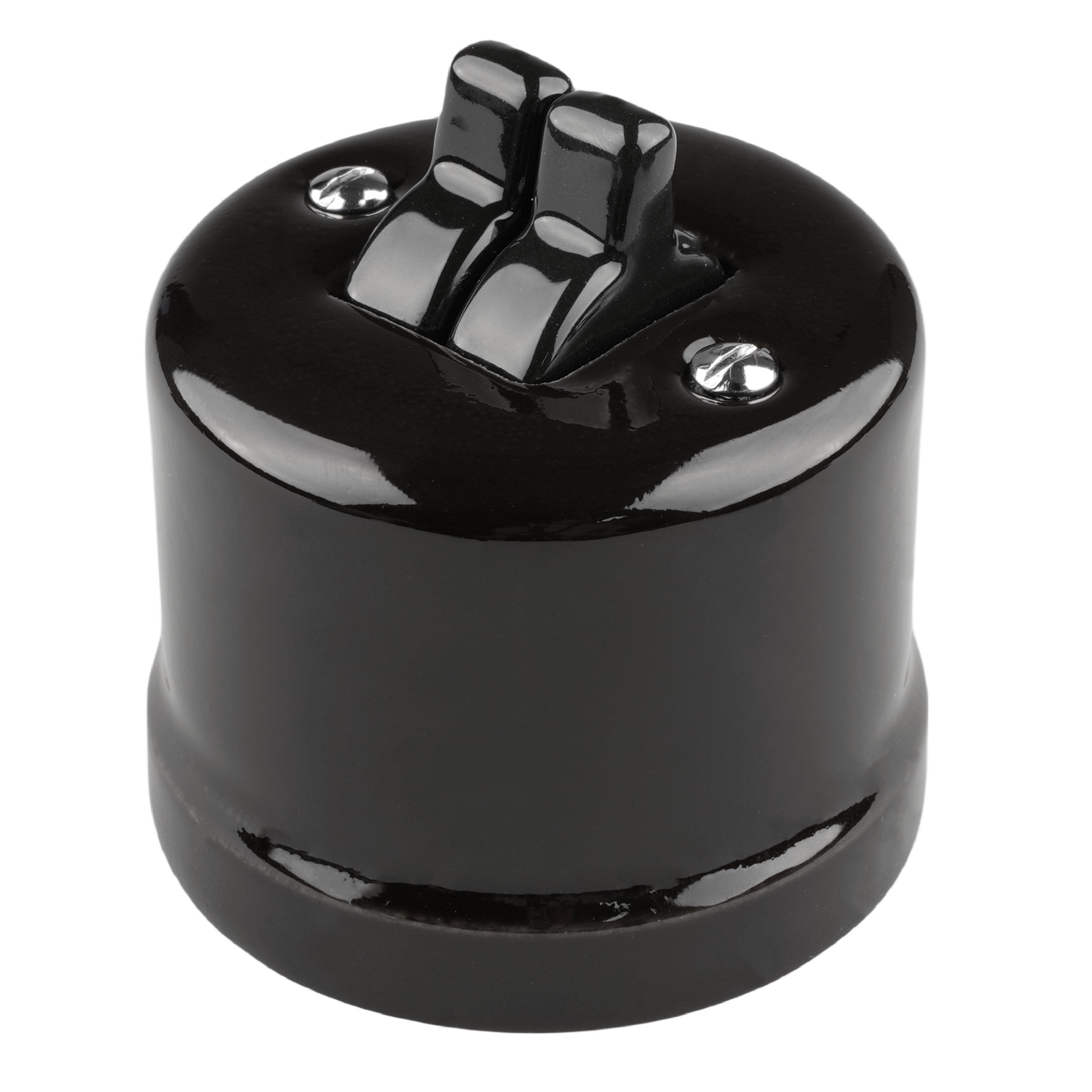 EU Vintage Surface Mounting Black 2 Gang Toggle Wall Switches