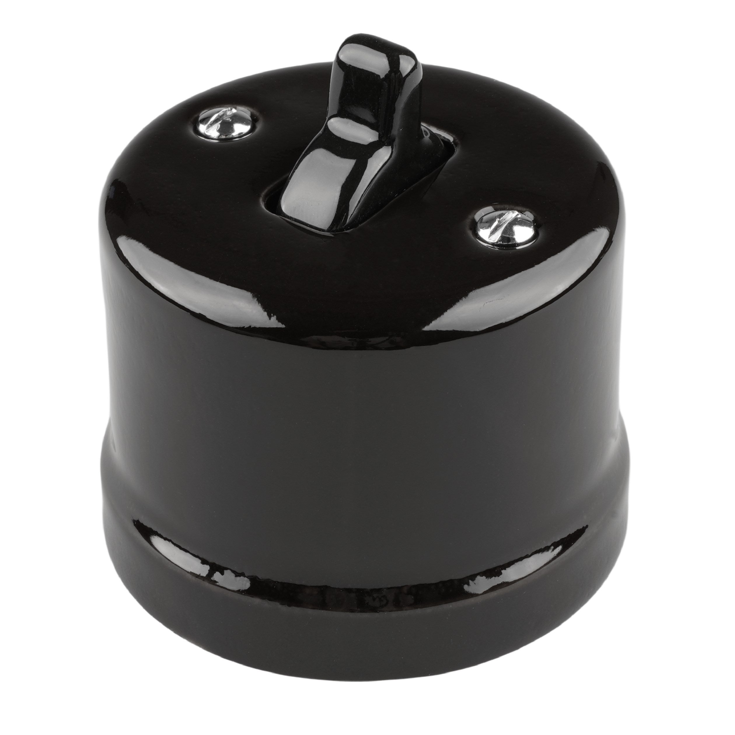 EU Vintage Surface Mounting Black 2 Gang Toggle Wall Switches