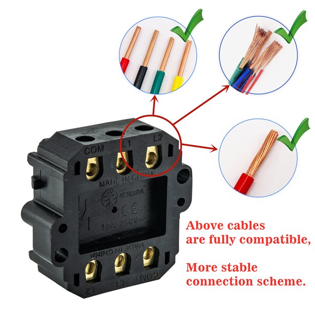 Retro style flush mounted ceramic rotary switch