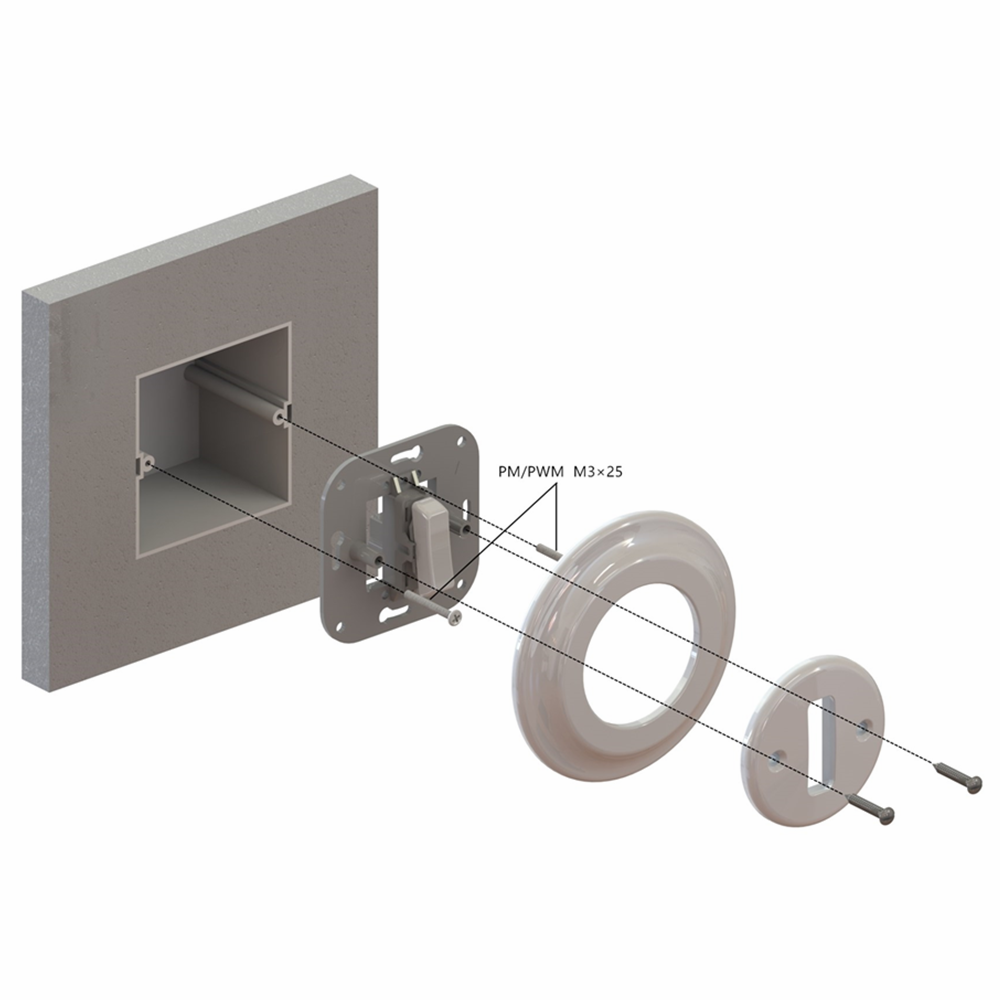 Flush-mounted Porcelain Rocker Switch, Crossing