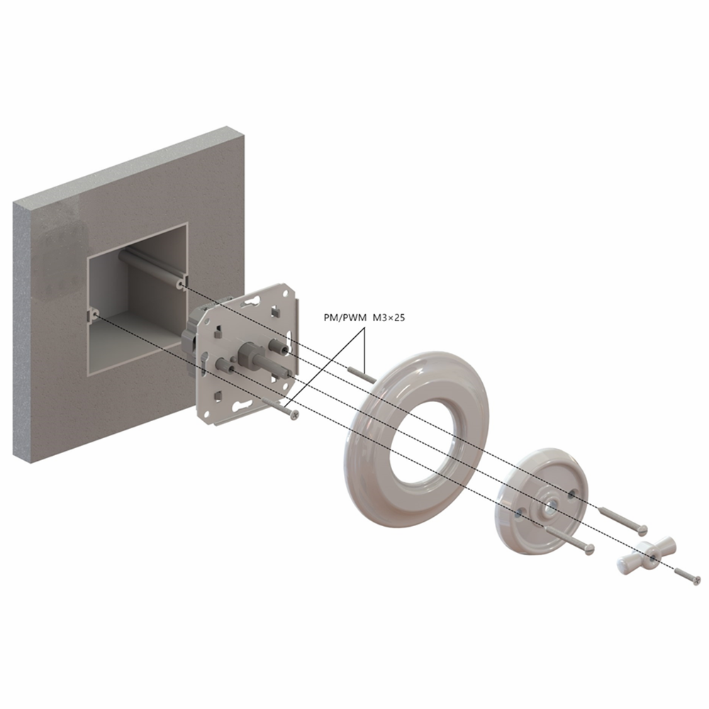 Retro style flush mounted ceramic rotary switch
