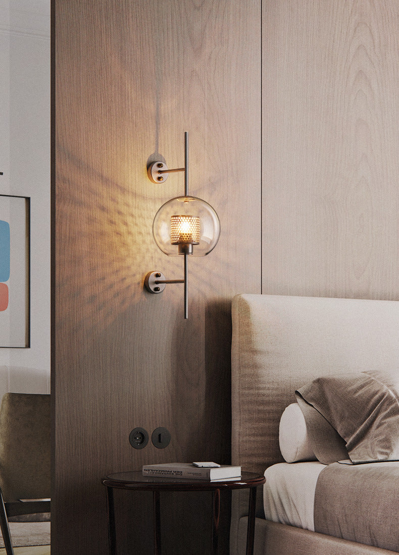 Decorative Simple Creative Personality Bedroom Wall Modern Rustic Glass Wall Lamps