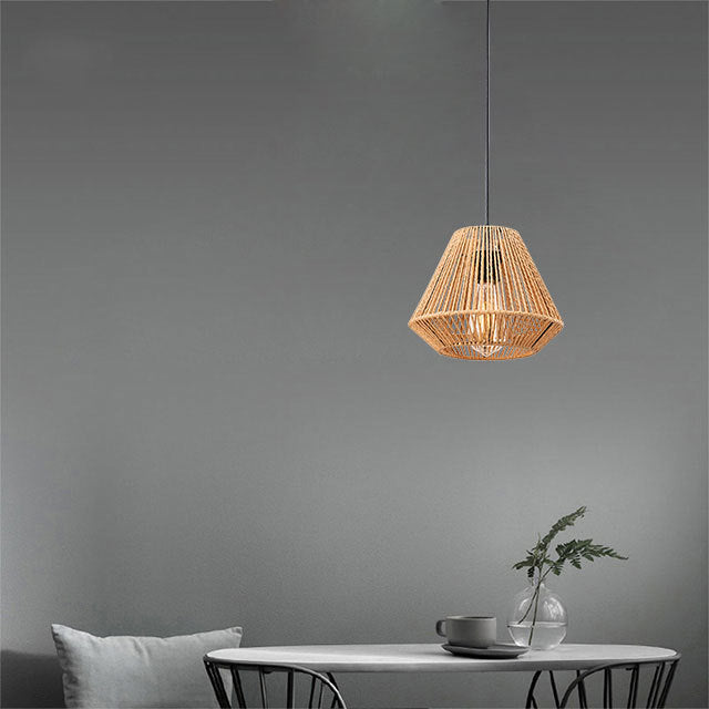 Vintage Hemp Rope Chandelier Personalized Creative Rattan Woven Indoor Chandelier